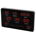Perel horloge murale  led 37, 8x25, 8 cm noir