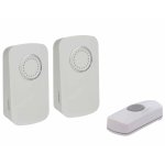 Perel sonnette sans fil alimente par pile blanc edmtwr
