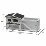 @pet clapier pour lapins manou blanc et noir 155 x 53 x 70 cm