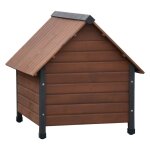 @pet niche pour chiens avec rabats en plastique marron 76x76x72 cm