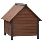 @pet niche pour chiens avec rabats en plastique marron 88x78x80 cm