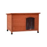 @pet niche pour chiens avec rabats en plastique naturel 85x57x59 cm