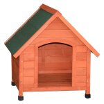 @pet niche pour chiens avec rabats en plastique naturel 88x78x80 cm