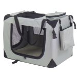 @pet sac de transport pour chien nylon 90x61x65 cm gris 11074