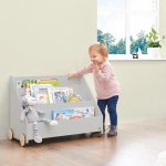 Pinolino bibliothque pour enfants lasse gris avec roues