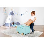 Pinolino coffre avec roues pour jouets jim bleu