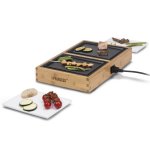 Princess gril de table chef dinner4two pure 420 w mtal et bambou