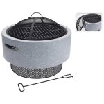 Progarden bol  feu avec grille de barbecue gris clair 52x18, 5 cm