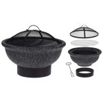 Progarden bol  feu avec grille de barbecue noir mgo