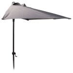 Progarden parasol 250 cm demi - rond gris clair
