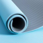 Pure2improve tapis de yoga 173x58x0, 6 cm bleu et gris