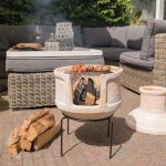 Redfire chemine lima avec gril argile paille 86033