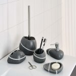 Ridder brosse de toilette et porte - brosse de toilette little rock gris