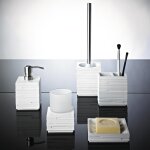 Ridder brosse de toilette avec support brique blanc