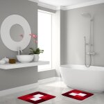 Ridder tapis de salle de bains coins 55 x 50 cm rouge 7103806 Ridder tapis de salle de bains coins 55 x 50 cm rouge 7103806