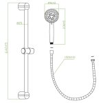 Schütte ensemble de barre de douche 3 fonctions 60 cm bari chrome Schütte ensemble de barre de douche 3 fonctions 60 cm bari chrome