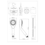 Schtte ensemble de douchette avec radio shower & swing chrome
