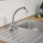 Schtte mitigeur d'vier  2 poignes brillant chrome