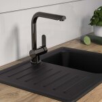Schtte mitigeur d'vier avec bec verseur haut rio graphite brillant