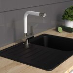 Schtte mitigeur d'vier avec bec verseur haut rio inox blanc mat
