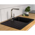 Schtte mitigeur d'vier avec jet rtractable london aspect d'inox
