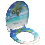 Schtte sige de toilette avec fermeture en douceur carribean imprim