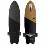 Street surfing planche � roulettes shark attack 91, 4 cm koa noir