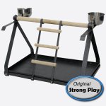 Strong aire de jeux pour perroquets livia gris mtallis 49, 5x30, 5x33 cm