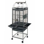 Strong cage pour perroquet villa helios gris mtallis 46x46x149 cm