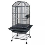 Strong cage pour perroquet villa minerva gris mtallis 46x46x144 cm