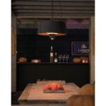 Sunred chauffage suspendu artix compact 1500w halogne noir artix c - hb