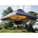 Sunred chauffage suspendu spica square 2000 w halogne noir ce17sq - b