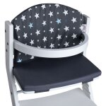 Tissi coussin de siège pour chaise haute anthracite Étoiles Tissi coussin de siège pour chaise haute anthracite Étoiles