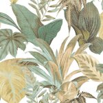 Topchic papier peint big leaves vert et beige