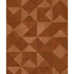 Topchic papier peint graphic shapes facet orange mtallis