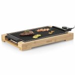 Tristar plancha et barbecue lectrique 2000 w 37x25 cm bambou