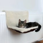 Trixie lit de radiateur pour animaux en peluche crme et marron