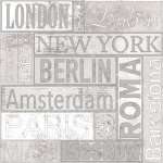 Urban friends & coffee papier peint noms de ville gris et blanc