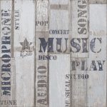 Urban friends & coffee papier peint planches de bois mots bleu et gris