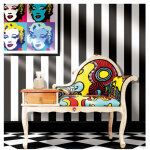 Urban friends & coffee papier peint rayures noir et blanc