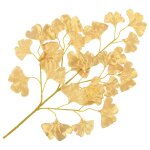 Vidaxl 10 pcs feuilles artificielles de ginkgo dor 65 cm