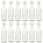 Vidaxl 12 pcs bouteilles en verre avec bouchon clipsable 1 l Vidaxl 12 pcs bouteilles en verre avec bouchon clipsable 1 l