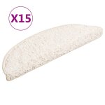 Vidaxl 15 pcs tapis d'escalier blanc 56 x 20 cm