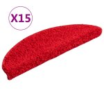 Vidaxl 15 pcs tapis d'escalier rouge 56 x 20 cm
