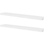 Vidaxl 2 etagres murales en mdf blanc pour dvd / livres