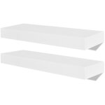 Vidaxl 2 etagres murales en mdf blanc pour dvd / livres
