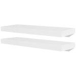 Vidaxl 2 etagres murales en mdf blanc pour dvd / livres