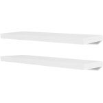 Vidaxl 2 etagres murales en mdf blanc pour dvd / livres