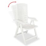 Vidaxl 2 pcs chaises inclinables de jardin plastique blanc