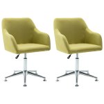 Vidaxl 2 pcs chaises pivotantes de salle � manger vert tissu